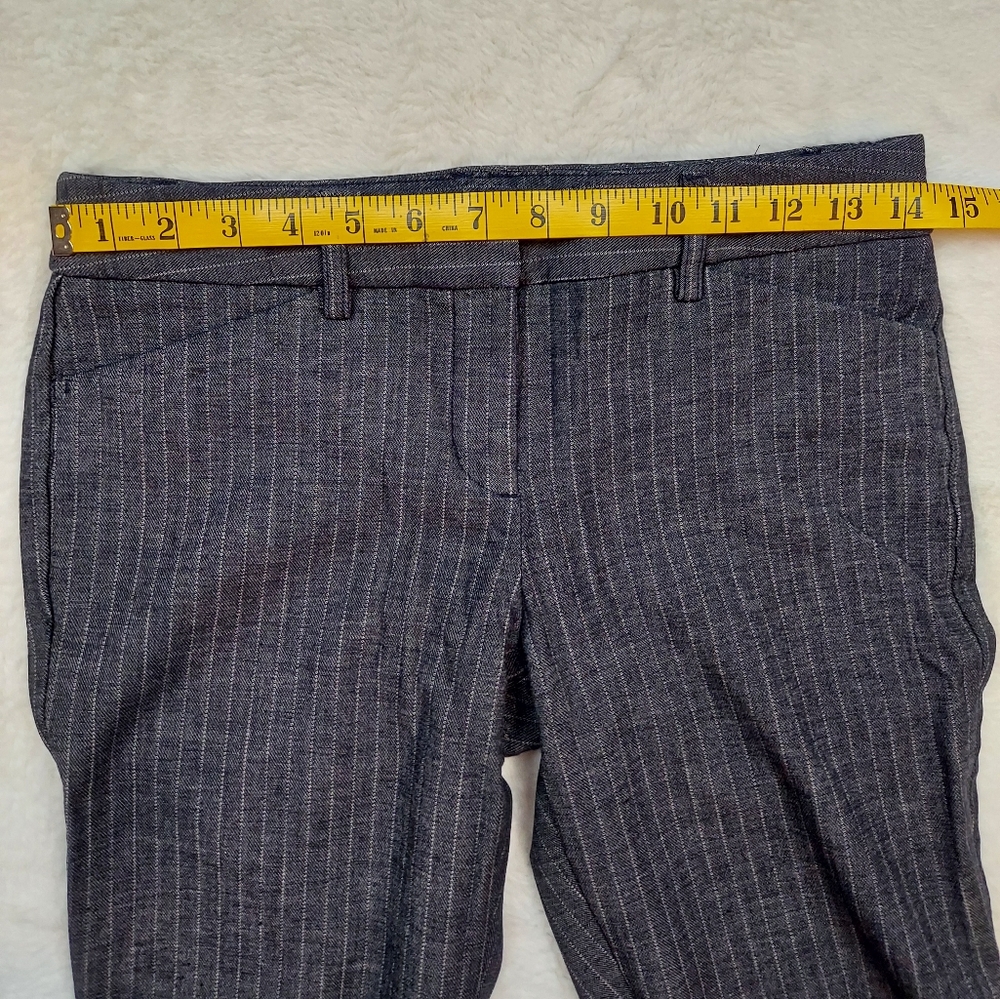Express Editor Mid Rise Gray Pin Stripe Dress Pants Size 0R - Picture 8 of 13